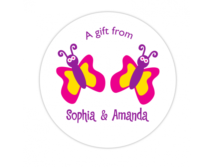 Butterfly Twins Gift Label