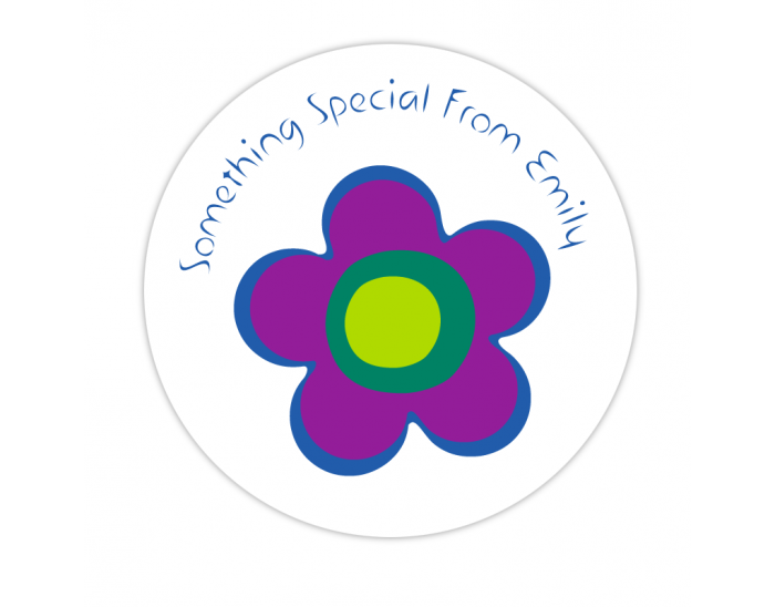 Cool Flower Blue Gift Label