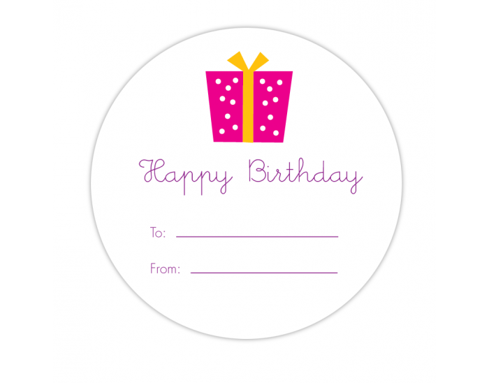 Birthday Present Fill-in Pink Gift Label