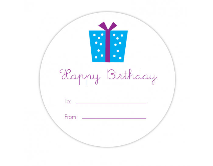 Birthday Present Fill-in Blue Gift Label