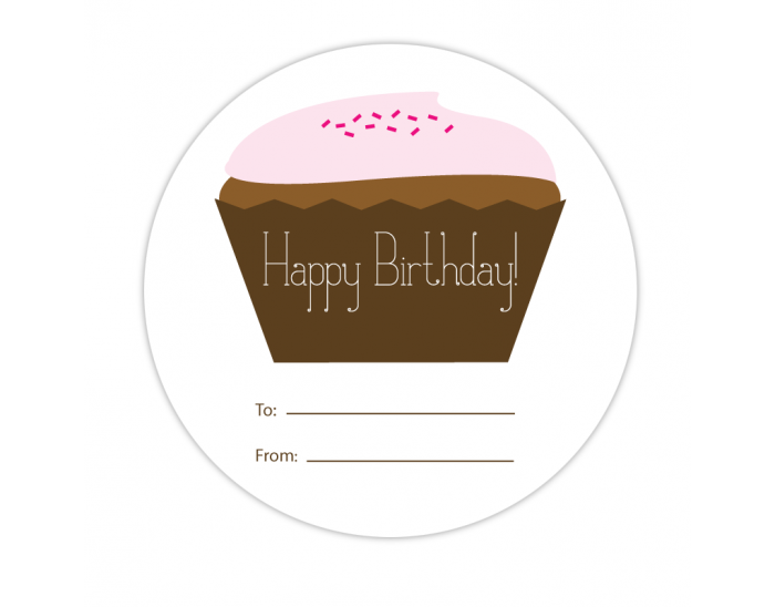 Cupcake Fill-in Blue Gift Label Cupcake Fill-in Blue Gift Label