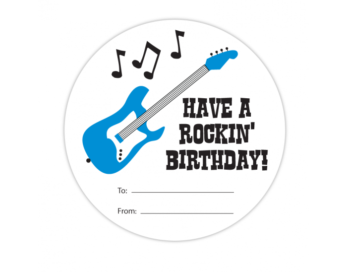 Guitar Fill-in Blue Gift Label