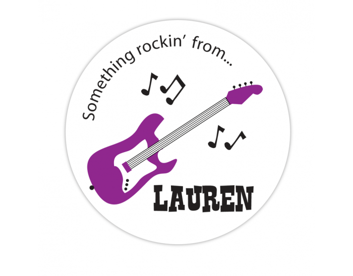 Guitar Purple Gift Label Guitar Purple Gift Label