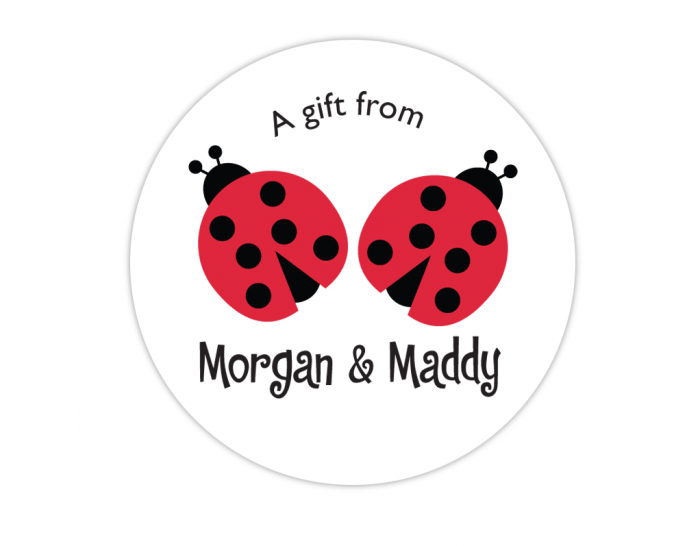 Ladybug Twins Gift Label