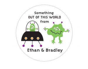 Martian Fraternal Twins Gift Label