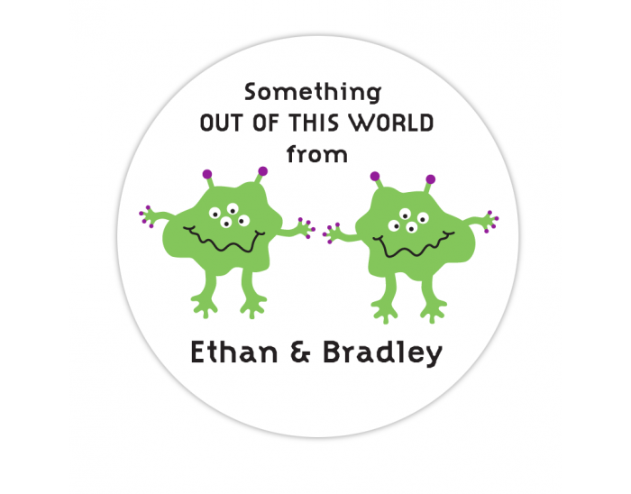 Martian Identical Twins Gift Label Martian Identical Twins Gift Label