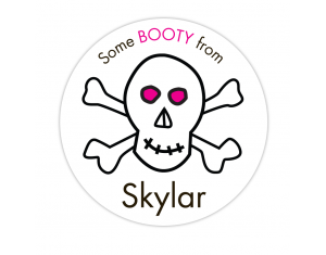 Skull Pink Gift Label
