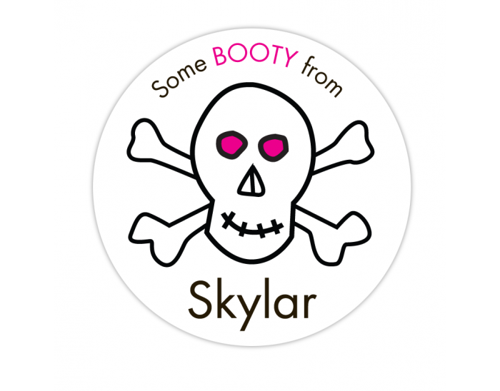 Skull Pink Gift Label